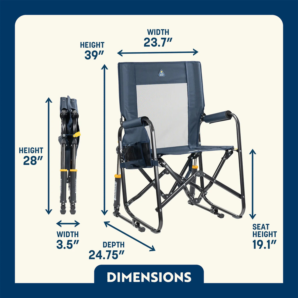 Patented Spring-Action Stowaway Rocker with Storage Pouch - Choice 573 - RoadTrip Rocker Smooth Motion Camp Chair Detail
