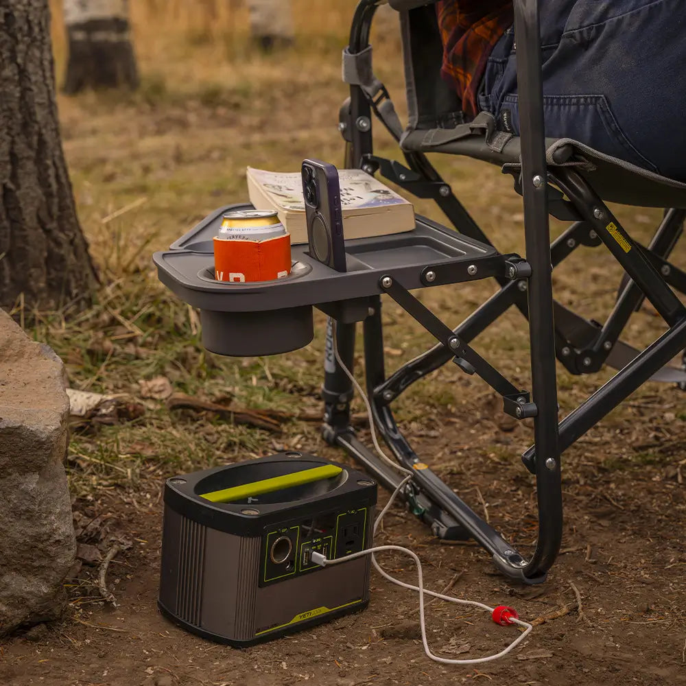 Premium All-Weather Stowaway Rocker with Side Table - Choice 253 - RoadTrip Rocker Smooth Motion Camp Chair Detail