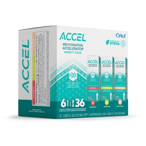 Refreshing Electrolyte Accel 6-Pack Variety Pack IZ9I - Vitamin-Infused Natural Refreshing Flavor Core Detail