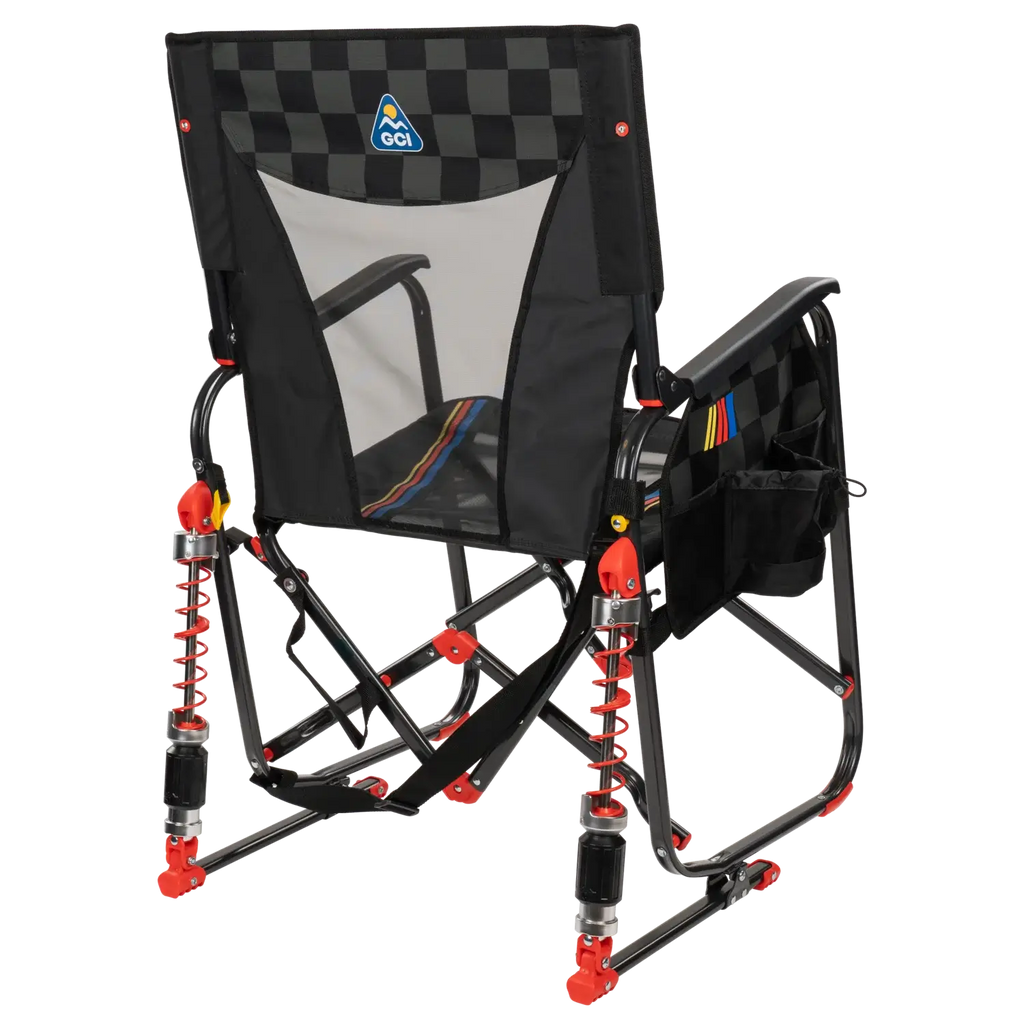 Premium All-Weather Adjustable Rocker - NASCAR - Choice 899 - Patented Spring-Action Rocking Chair for Camping Detail