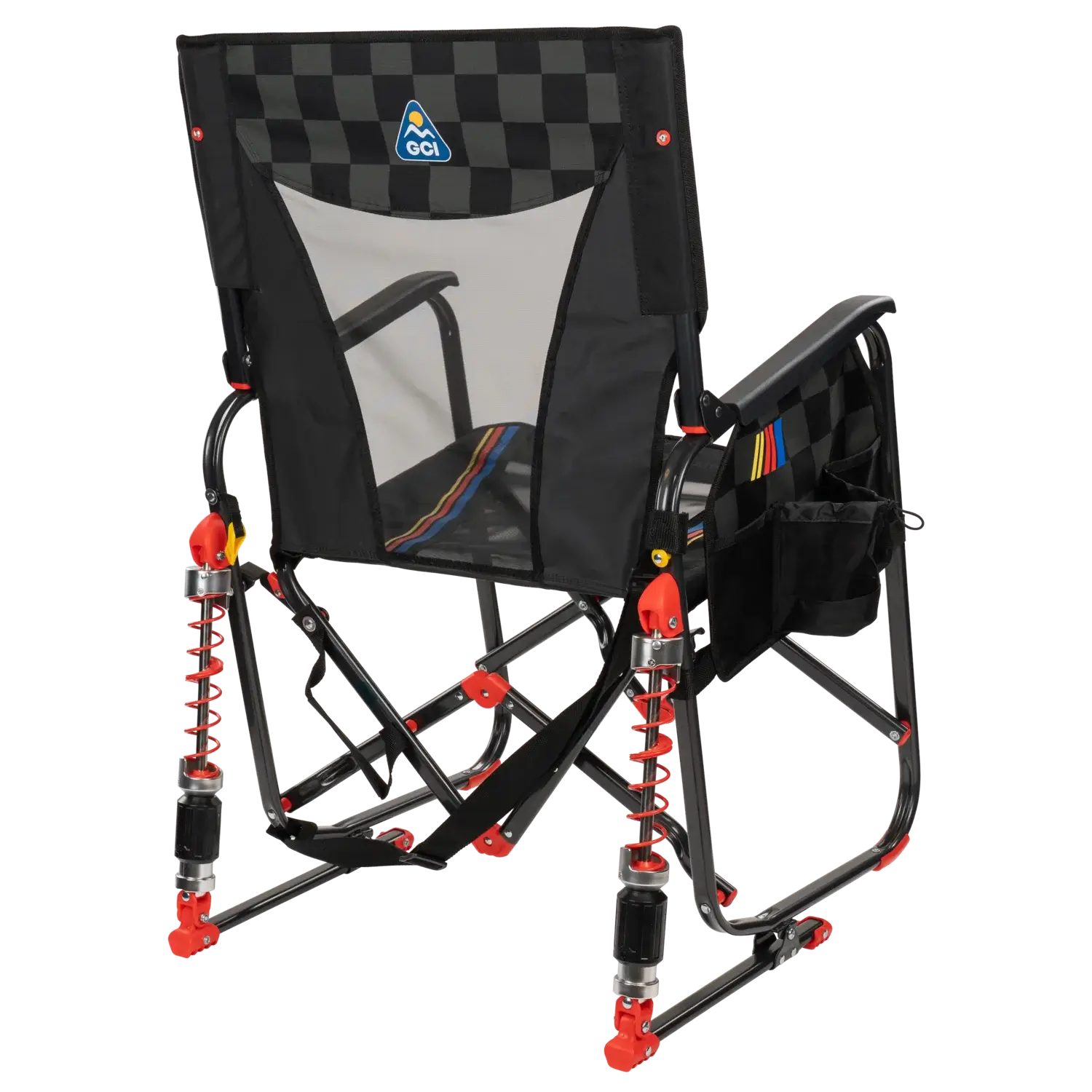 Premium All-Weather Adjustable Rocker - NASCAR - Choice 899 - Patented Spring-Action Rocking Chair for Camping Detail