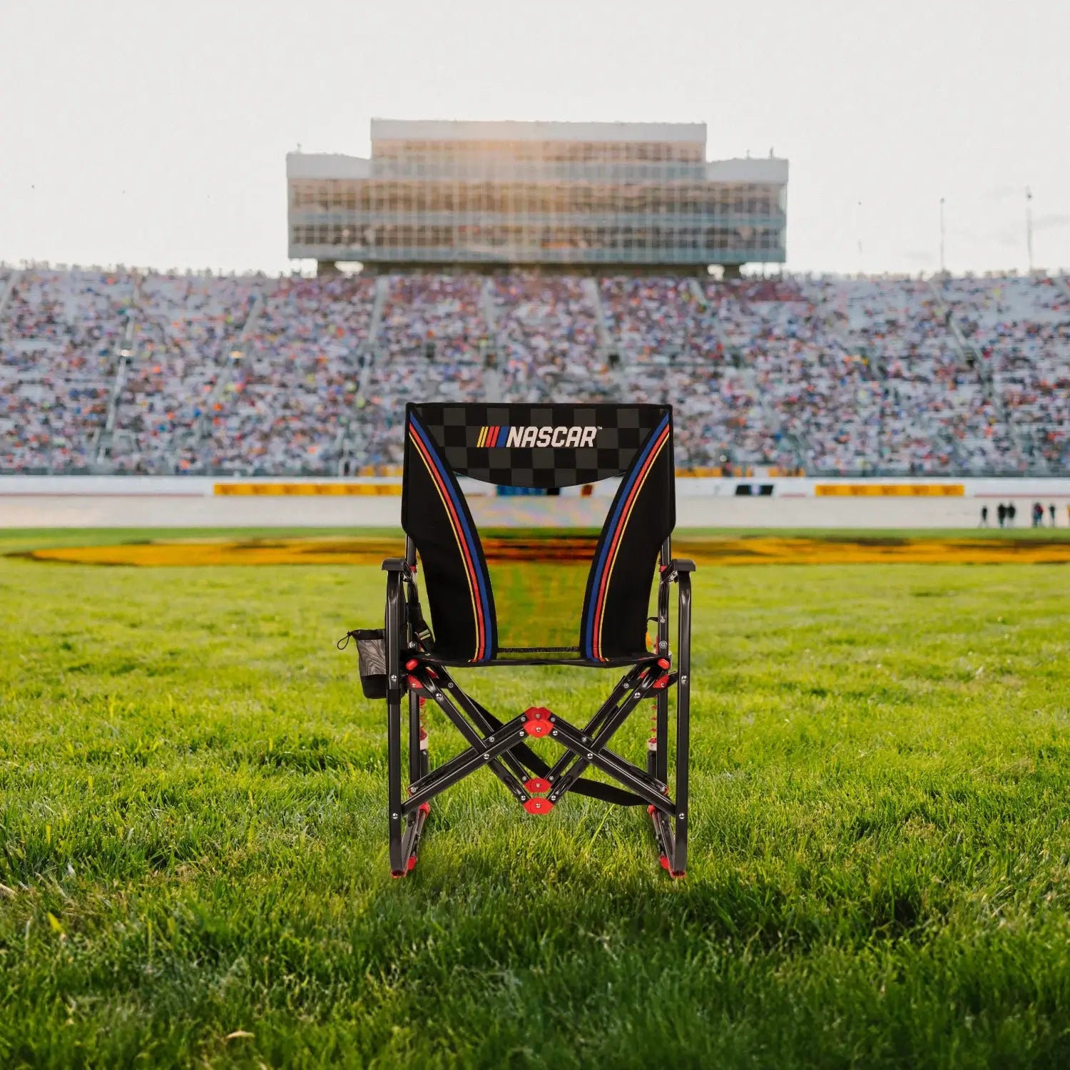 Premium All-Weather Adjustable Rocker - NASCAR - Choice 899 - Patented Spring-Action Rocking Chair for Camping Detail