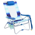 Rust-Resistant Aluminum Bi-Fold Beach Chair - Choice 601 - Portable Heavy-Duty Low Boy Chair for Ocean Side - Wave