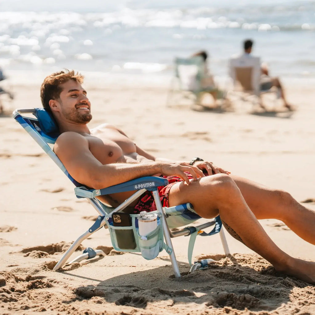 Rust-Resistant Aluminum Bi-Fold Beach Chair - Choice 601 - Portable Heavy-Duty Low Boy Chair for Ocean Side Detail