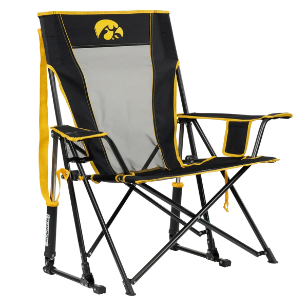 Premium All-Weather College Comfort Pro Rocker - Iowa Hawkeyes - Choice 249 - Patented Spring-Action Rocking Chair for Camping - Default Title