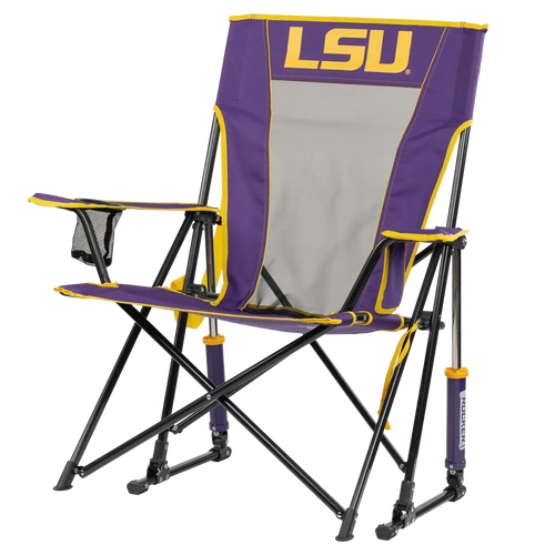 Heavy-Duty Freestyle College Comfort Pro Rocker - LSU Tigers - Choice 880 - RoadTrip Rocker Smooth Motion Camp Chair Detail