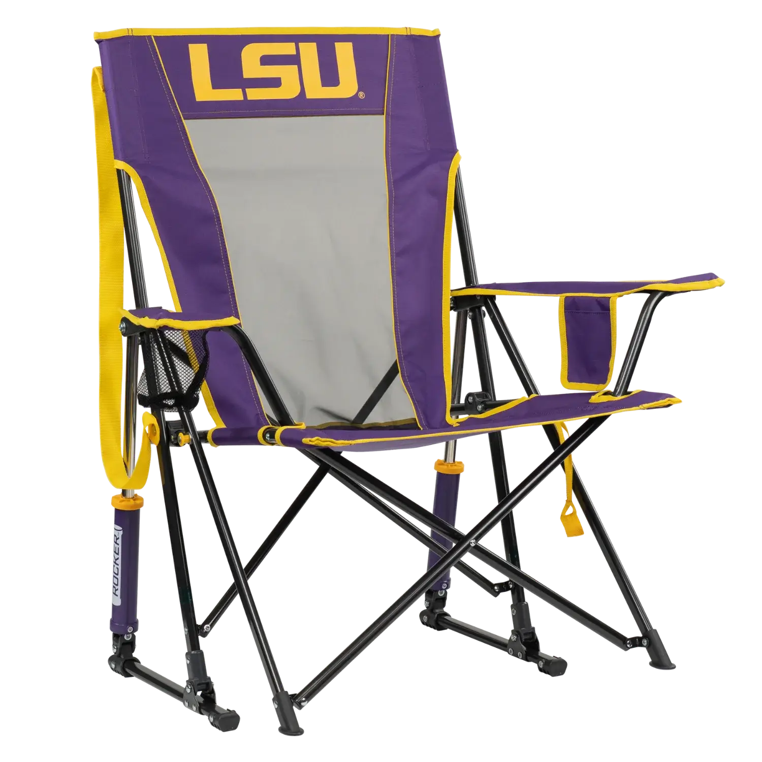 Heavy-Duty Freestyle College Comfort Pro Rocker - LSU Tigers - Choice 880 - RoadTrip Rocker Smooth Motion Camp Chair - Default Title
