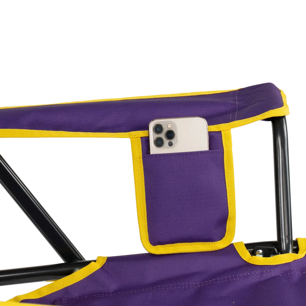 Heavy-Duty Freestyle College Comfort Pro Rocker - LSU Tigers - Choice 880 - RoadTrip Rocker Smooth Motion Camp Chair Detail