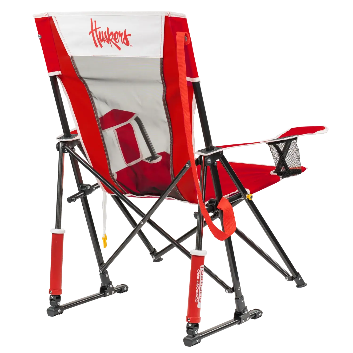 Premium All-Weather College Comfort Pro Rocker - Nebraska Cornhuskers - Choice 161 - Freestyle Rocker Portable Outdoor Folding Chair Detail