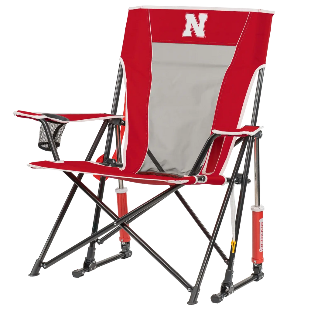 Premium All-Weather College Comfort Pro Rocker - Nebraska Cornhuskers - Choice 161 - Freestyle Rocker Portable Outdoor Folding Chair Detail