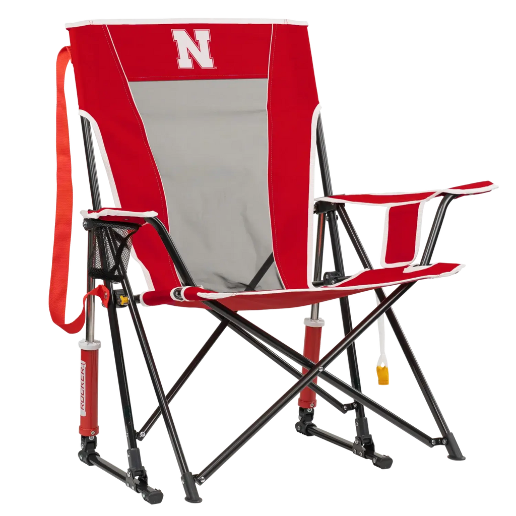 Premium All-Weather College Comfort Pro Rocker - Nebraska Cornhuskers - Choice 161 - Freestyle Rocker Portable Outdoor Folding Chair - Default Title