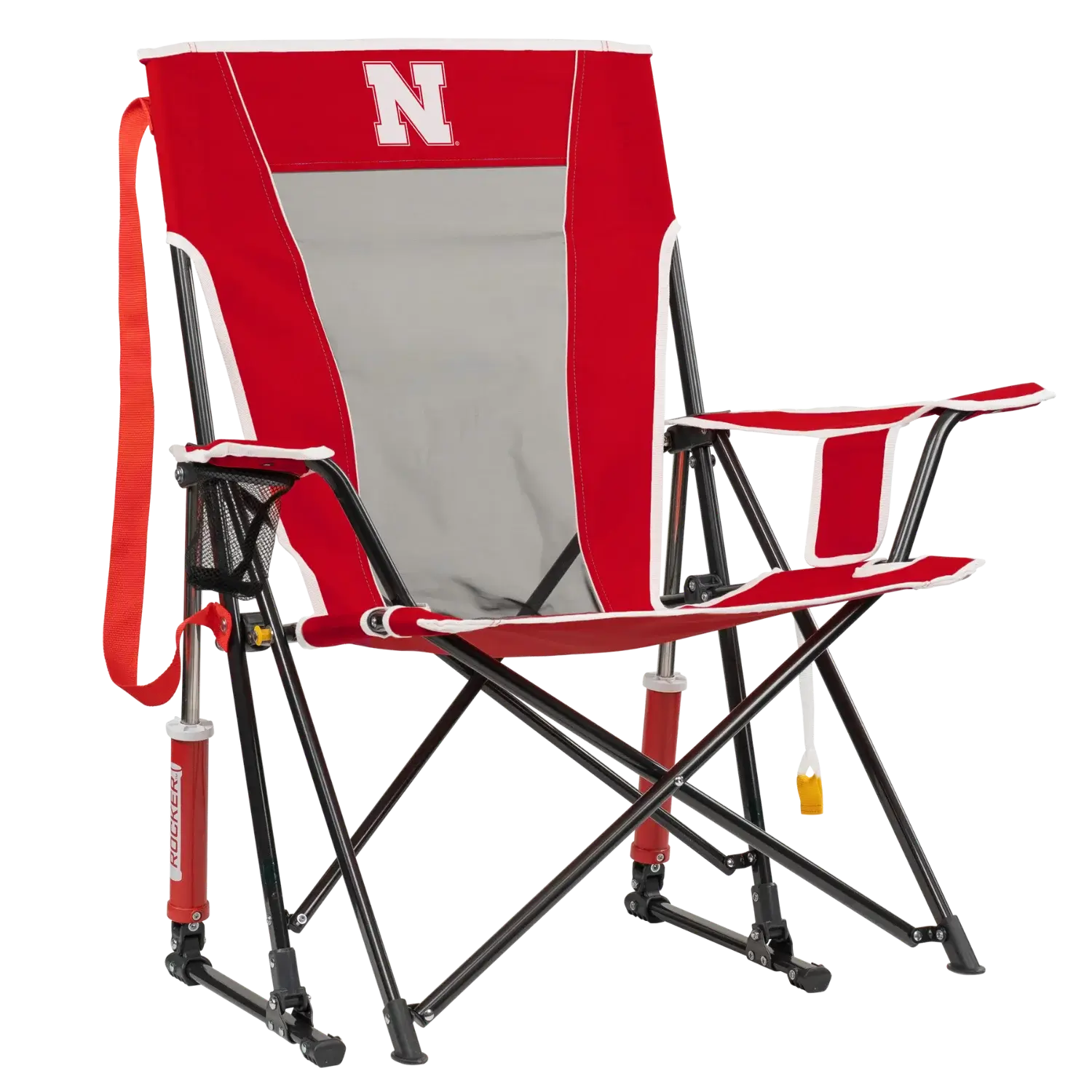 Premium All-Weather College Comfort Pro Rocker - Nebraska Cornhuskers - Choice 161 - Freestyle Rocker Portable Outdoor Folding Chair - Default Title