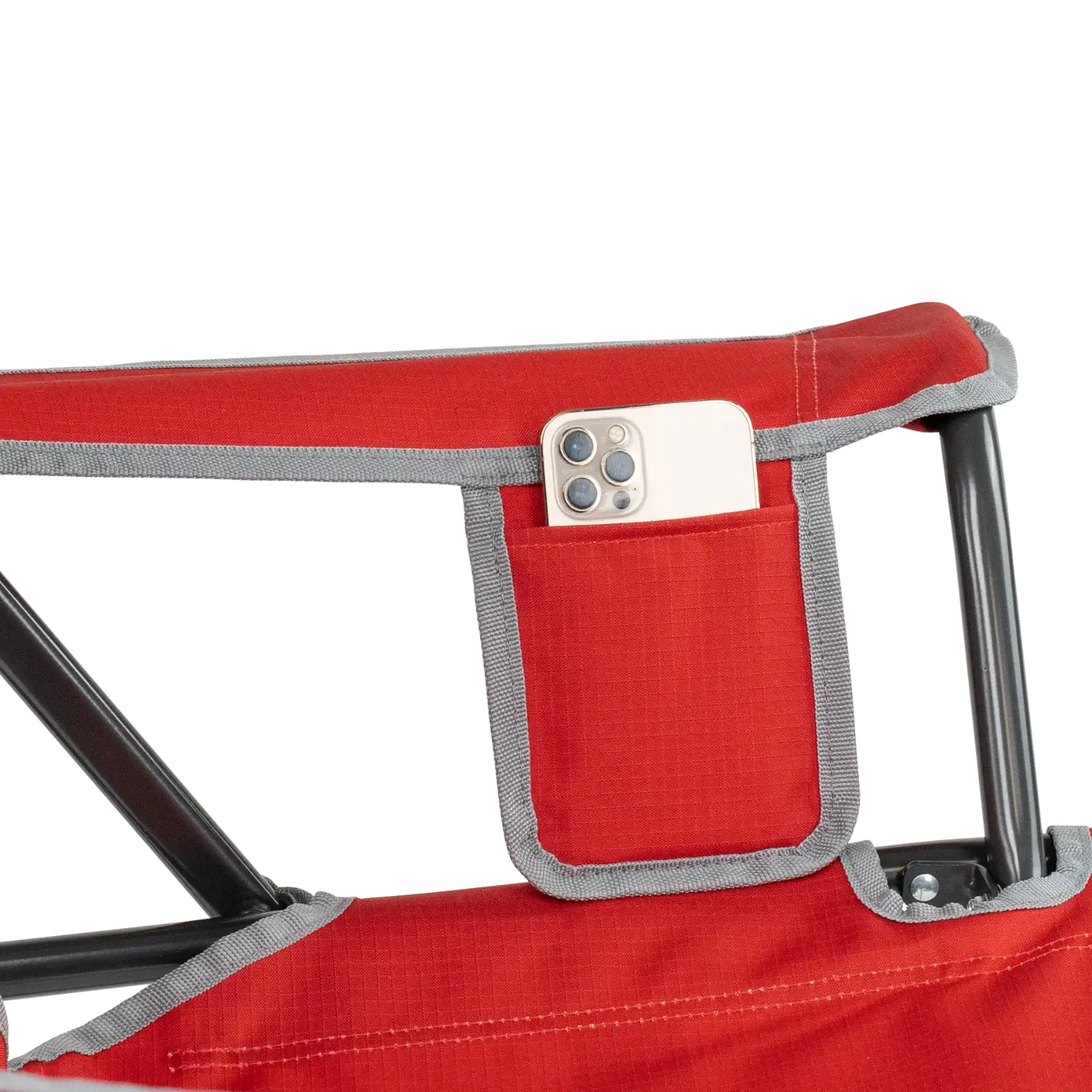Luxury Camp College Comfort Pro Rocker - Ohio State Buckeyes - Choice 676 - RoadTrip Rocker Smooth Motion Camp Chair Detail