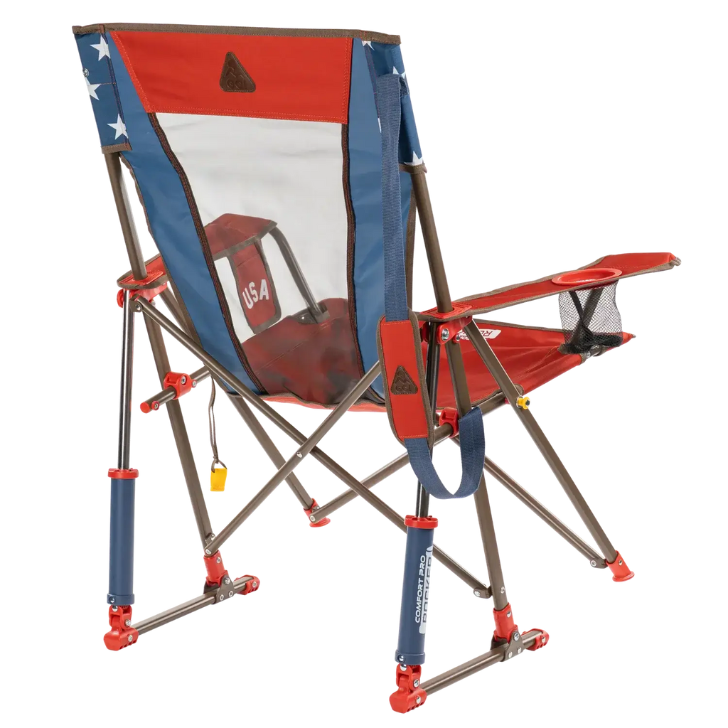 Premium All-Weather Comfort Pro Rocker - USA Anniversary Deluxe - Choice 424 - RoadTrip Rocker Smooth Motion Camp Chair Detail