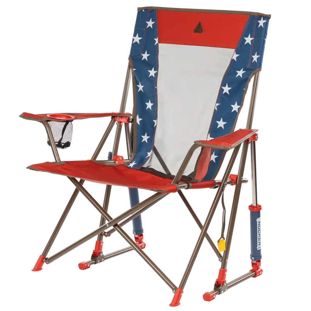 Premium All-Weather Comfort Pro Rocker - USA Anniversary Deluxe - Choice 424 - RoadTrip Rocker Smooth Motion Camp Chair Detail