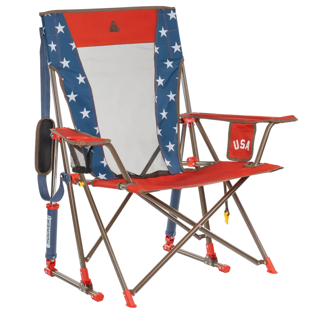 Premium All-Weather Comfort Pro Rocker - USA Anniversary Deluxe - Choice 424 - RoadTrip Rocker Smooth Motion Camp Chair - Default Title