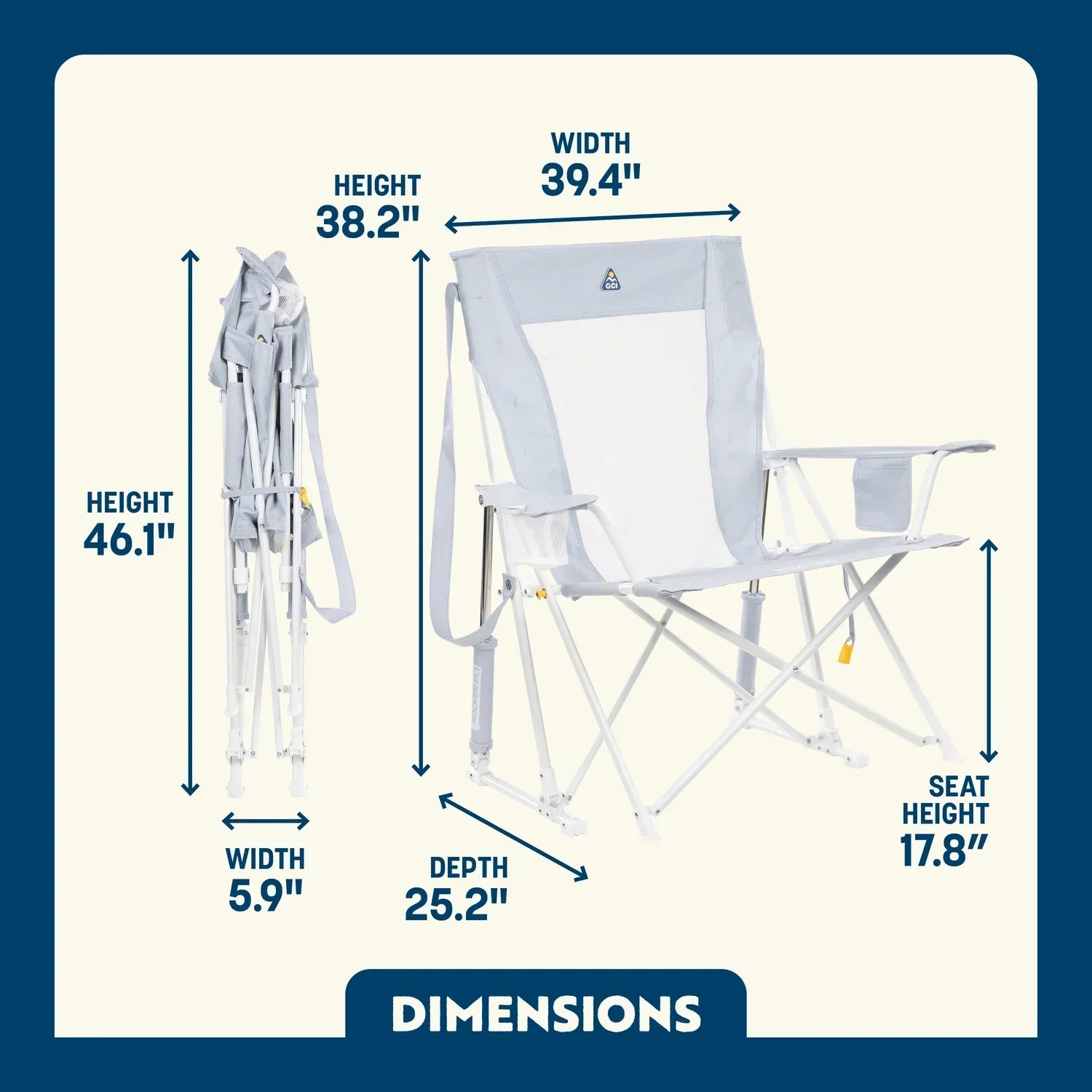 Luxury Camp Comfort Pro Rocker XL - Choice 107 - Heavy-Duty Kickback Rocker with Beverage Holder Detail
