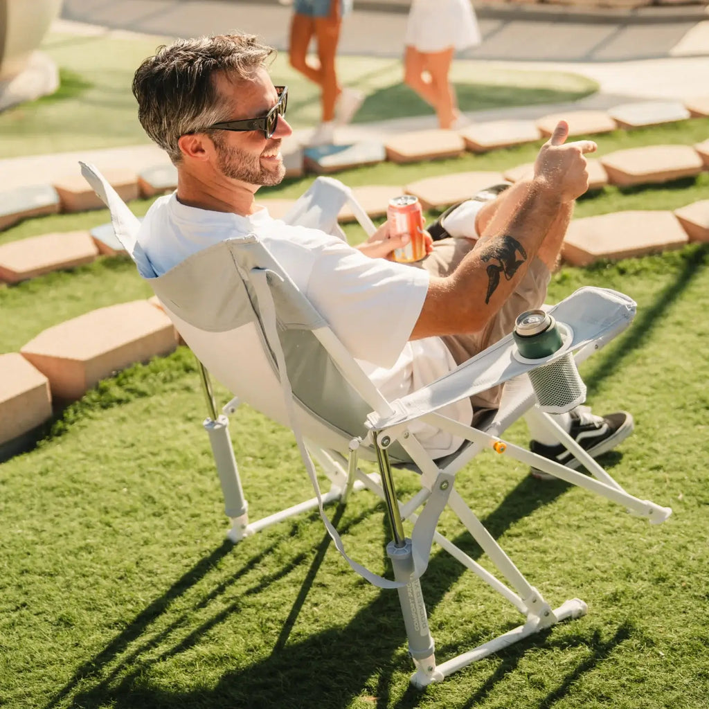 Luxury Camp Comfort Pro Rocker XL - Choice 107 - Heavy-Duty Kickback Rocker with Beverage Holder Detail