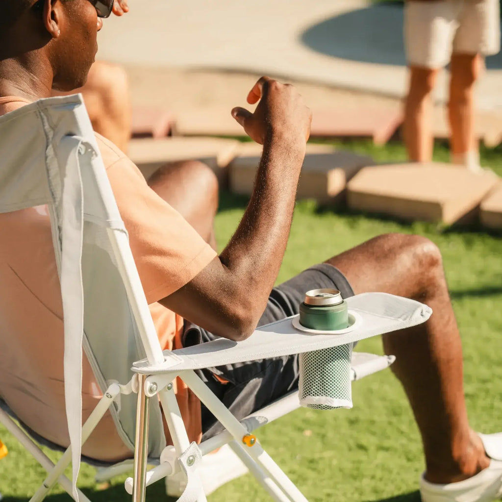 Luxury Camp Comfort Pro Rocker XL - Choice 107 - Heavy-Duty Kickback Rocker with Beverage Holder Detail