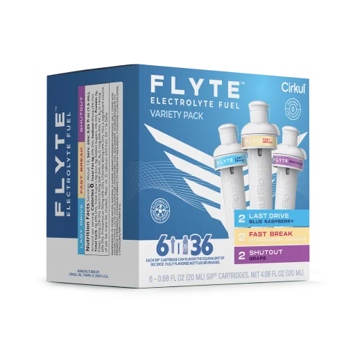 Vitamin-Infused Flyte 6-Pack Variety Pack MMZB - Electrolyte Hydration Enhanced Taste Cartridges Detail