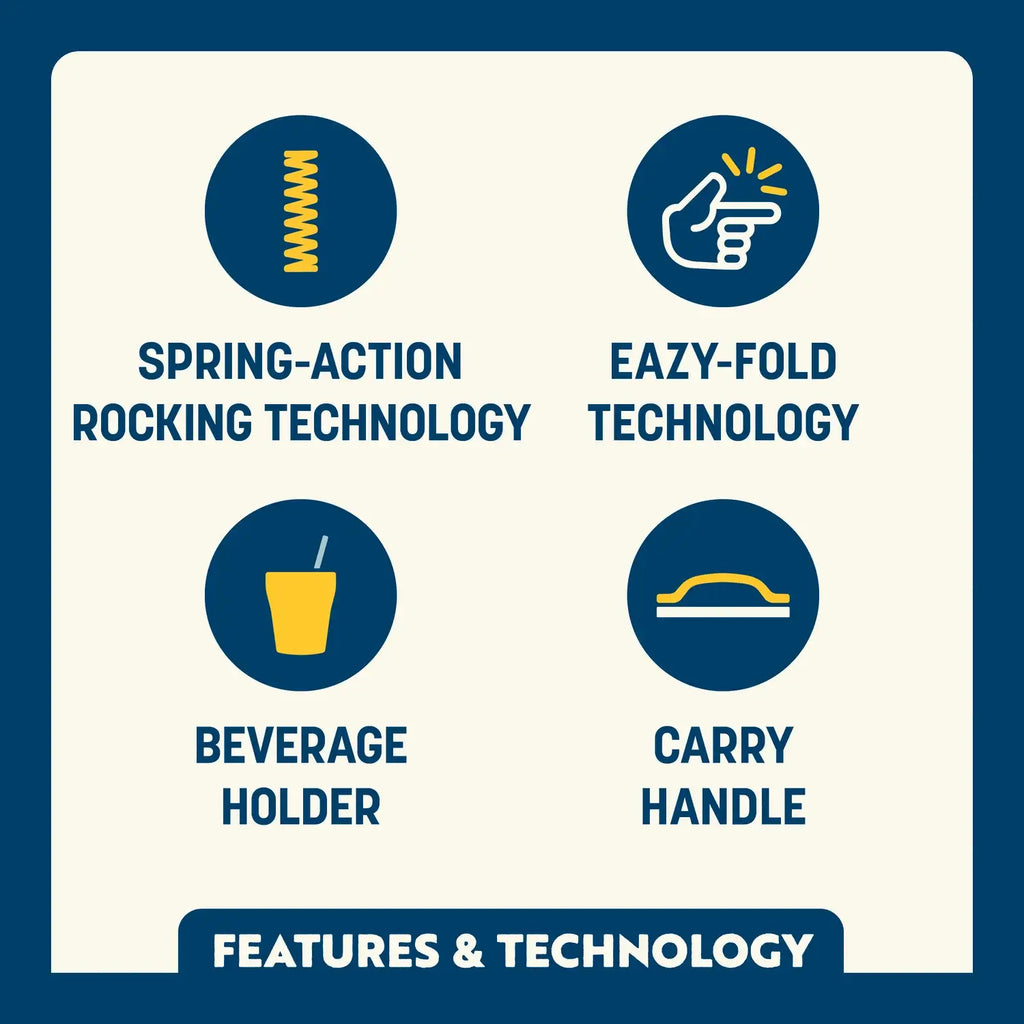 Patented Spring-Action Freestyle Rocker - Choice 711 - RoadTrip Rocker Smooth Motion Camp Chair Detail