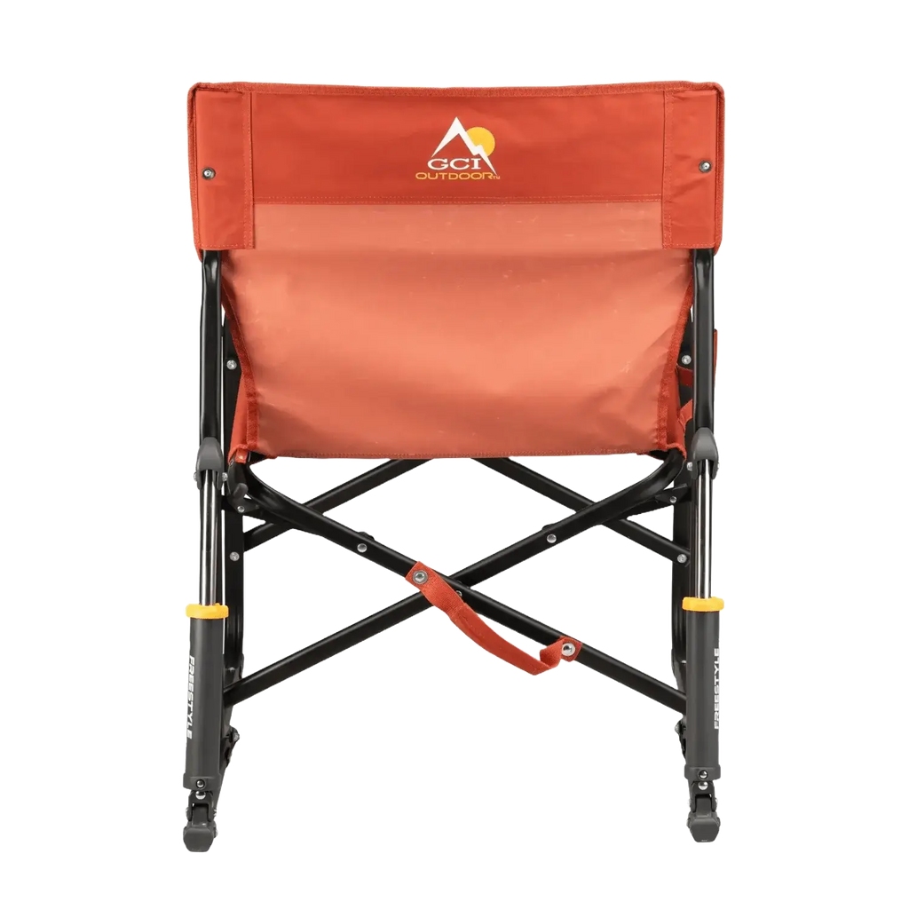Heavy-Duty Freestyle Freestyle Rocker - Pumpkin Spice - Choice 373 - Patented Spring-Action Rocking Chair for Camping Detail