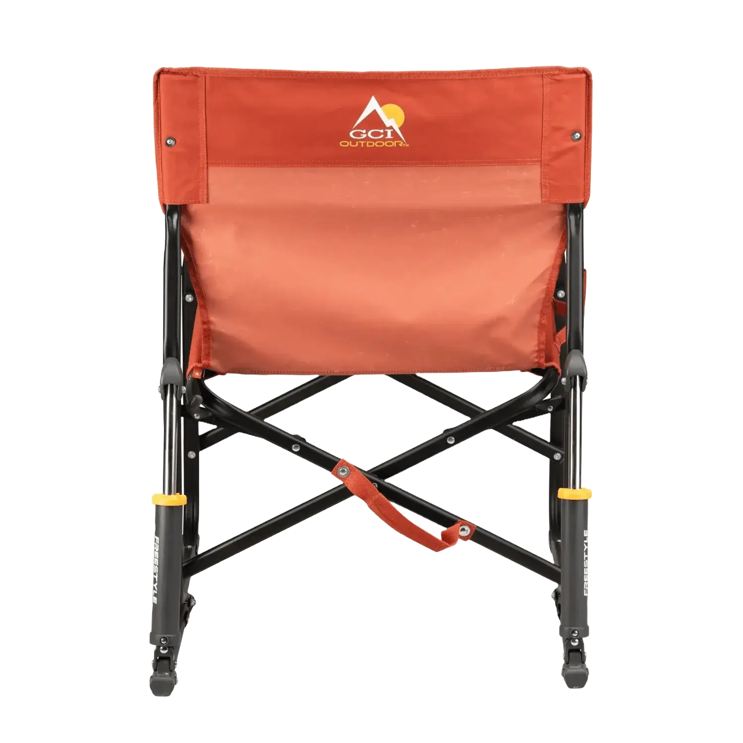 Heavy-Duty Freestyle Freestyle Rocker - Pumpkin Spice - Choice 373 - Patented Spring-Action Rocking Chair for Camping Detail