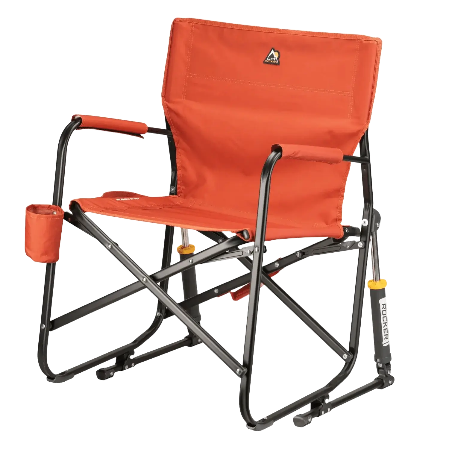 Heavy-Duty Freestyle Freestyle Rocker - Pumpkin Spice - Choice 373 - Patented Spring-Action Rocking Chair for Camping Detail