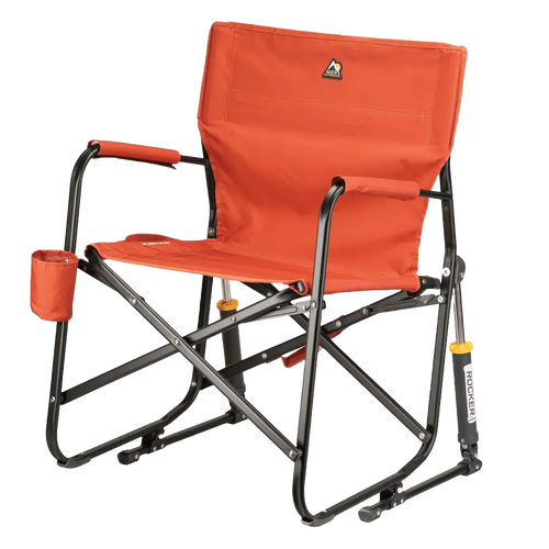 Heavy-Duty Freestyle Freestyle Rocker - Pumpkin Spice - Choice 373 - Patented Spring-Action Rocking Chair for Camping Detail