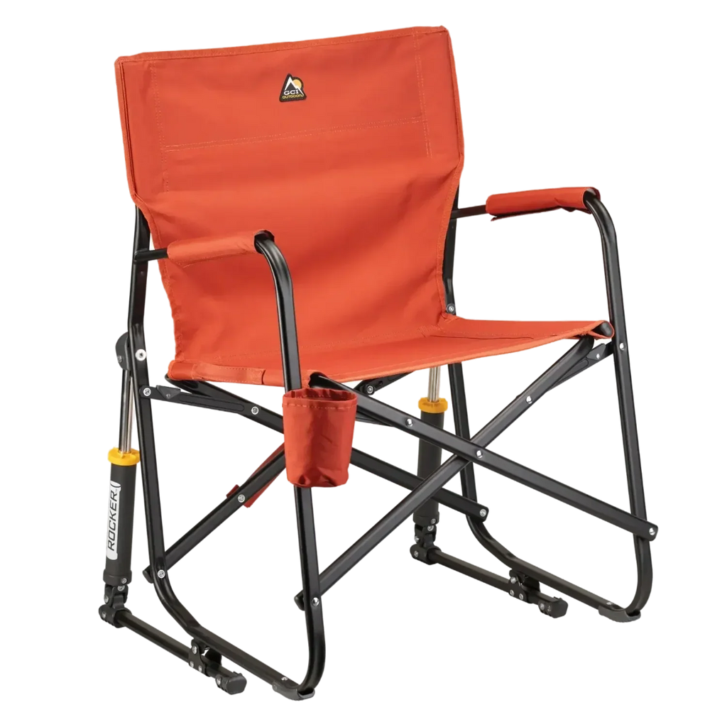Heavy-Duty Freestyle Freestyle Rocker - Pumpkin Spice - Choice 373 - Patented Spring-Action Rocking Chair for Camping - Pumpkin Spice