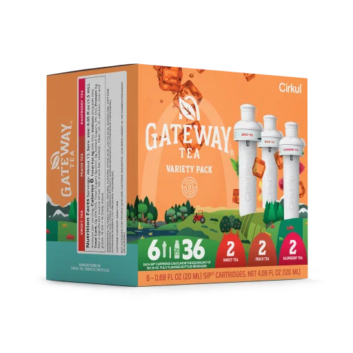 Zero-Calorie Gateway Tea 6-Pack Variety Pack HM0F - Zero-Calorie Multi-Flavor Sip Pods for Water Bottle Detail