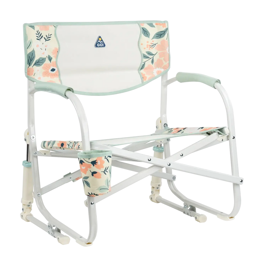 Heavy-Duty Freestyle Grab & Go Rocker - Choice 551 - Freestyle Rocker Portable Outdoor Folding Chair - Floral Bouquet