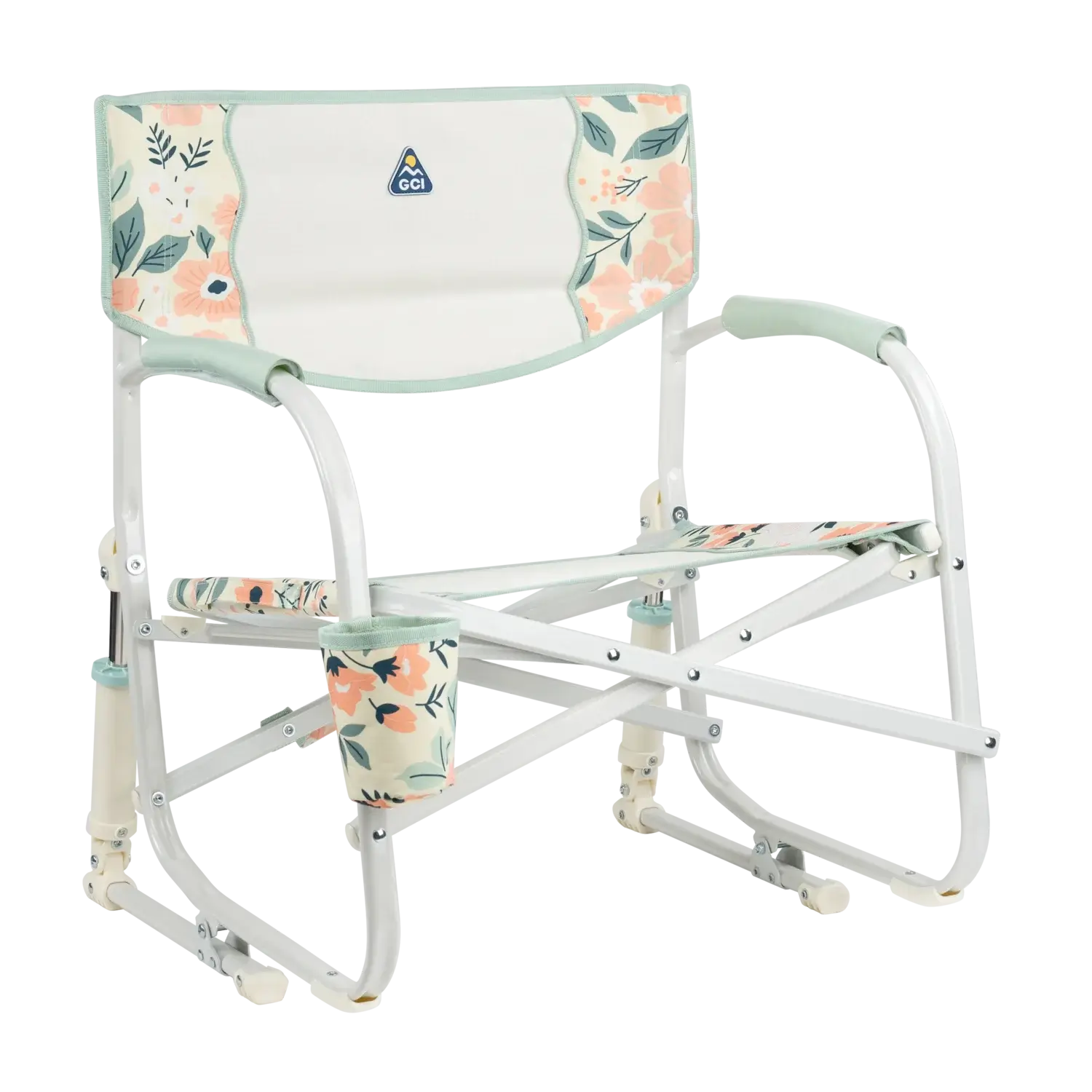 Heavy-Duty Freestyle Grab & Go Rocker - Choice 551 - Freestyle Rocker Portable Outdoor Folding Chair - Floral Bouquet