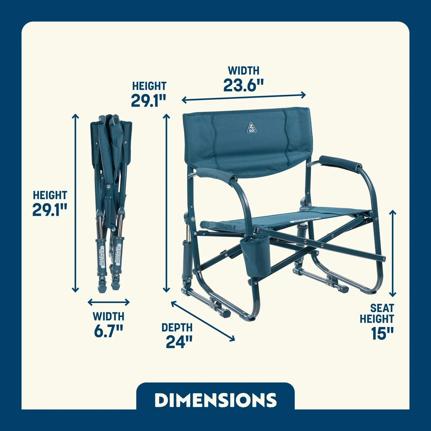 Heavy-Duty Freestyle Grab & Go Rocker - Choice 551 - Freestyle Rocker Portable Outdoor Folding Chair Detail