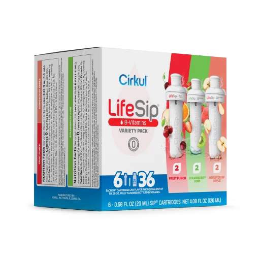 Natural Fruit Flavored LifeSip 6-Pack Variety Pack PN3A - Vitamin-Infused Natural Refreshing Flavor Core Detail