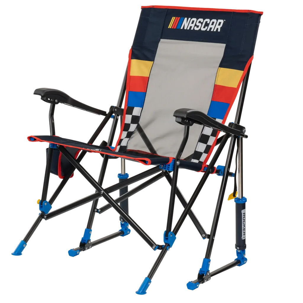Smooth Motion RoadTrip Rocker - NASCAR For Him - Choice 453 - Patented Spring-Action Rocking Chair for Camping Detail