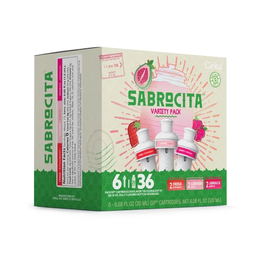 Refreshing Electrolyte Sabrocita 6-Pack Variety Pack E8JI - Zero-Calorie Multi-Flavor Sip Pods for Water Bottle Detail