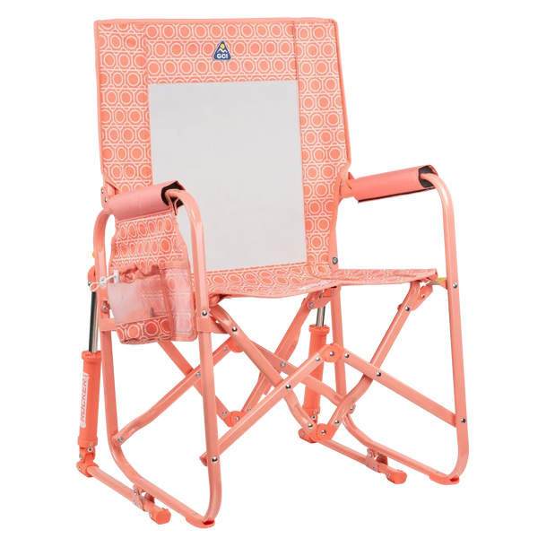 Smooth Motion Stowaway Rocker - Choice 794 - Freestyle Rocker Portable Outdoor Folding Chair - Coral Mosaic