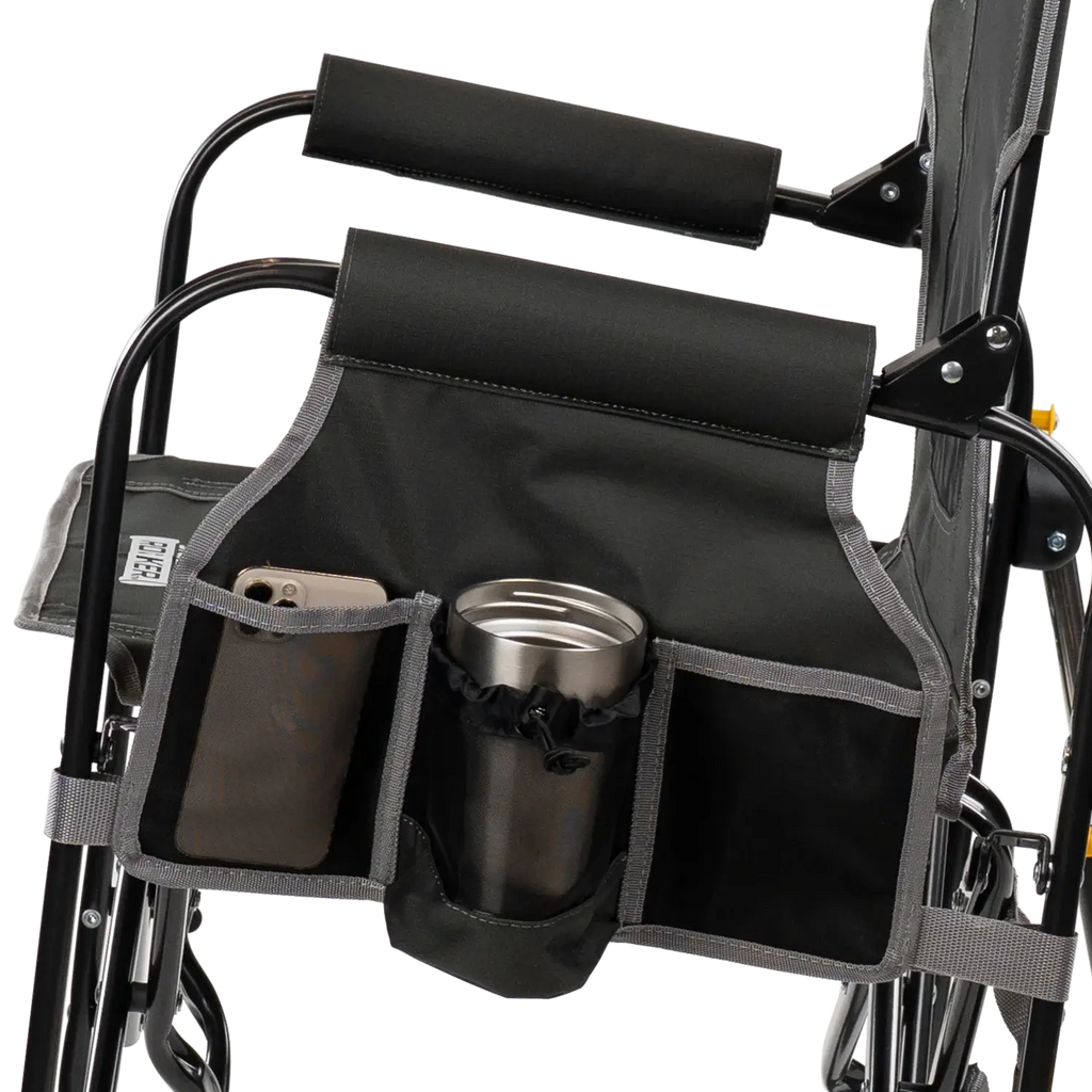 Premium All-Weather Stowaway Rocker with Side Table - Choice 253 - RoadTrip Rocker Smooth Motion Camp Chair Detail