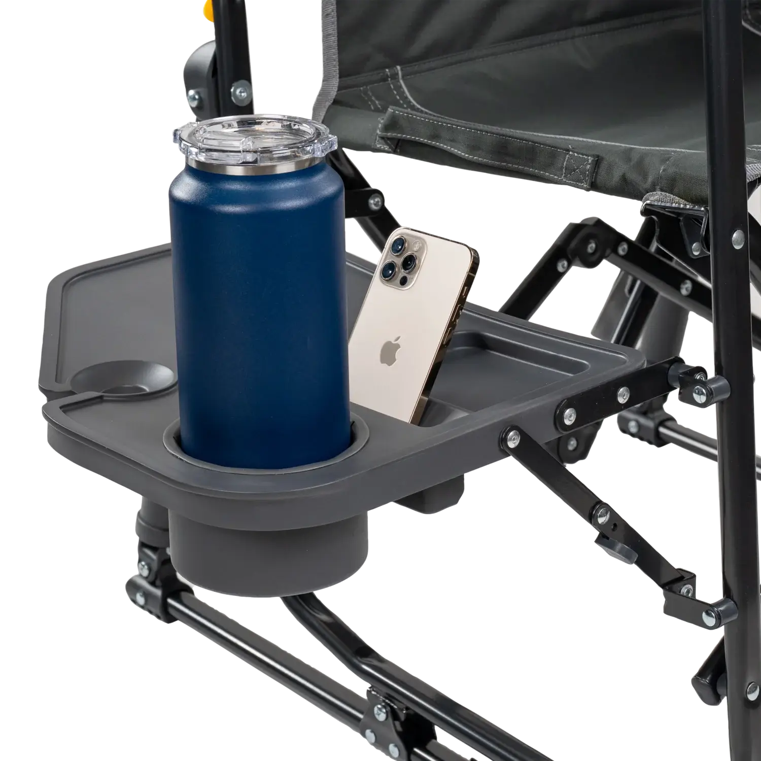 Premium All-Weather Stowaway Rocker with Side Table - Choice 253 - RoadTrip Rocker Smooth Motion Camp Chair Detail