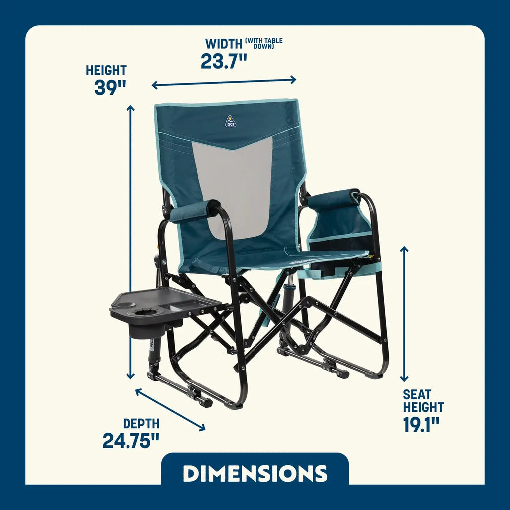 Premium All-Weather Stowaway Rocker with Side Table - Choice 253 - RoadTrip Rocker Smooth Motion Camp Chair Detail