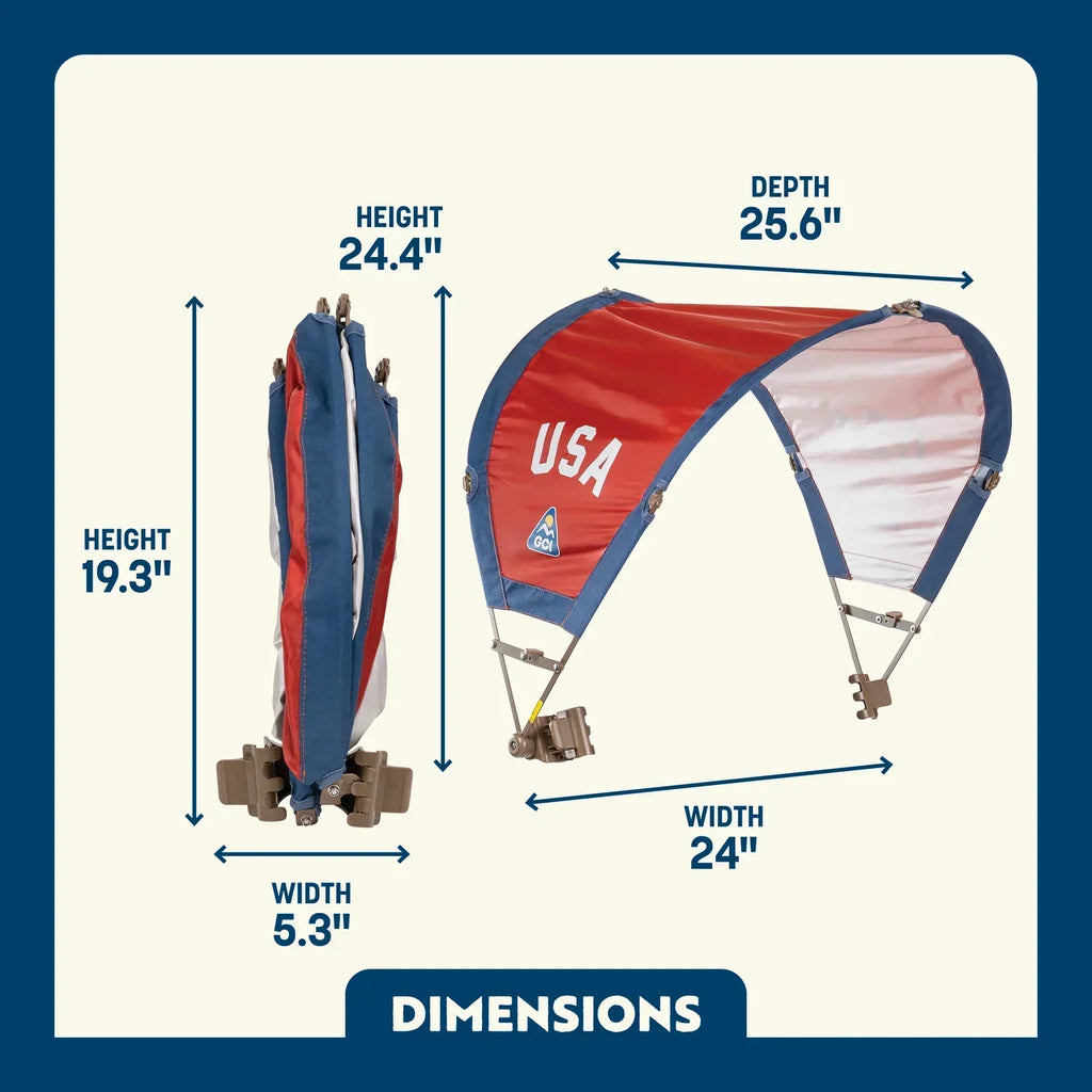 Premium All-Weather SunShade Accessory - USA Anniversary Deluxe - Choice 917 - Portable Beach Canopy with Adjustable Shade Angle Detail