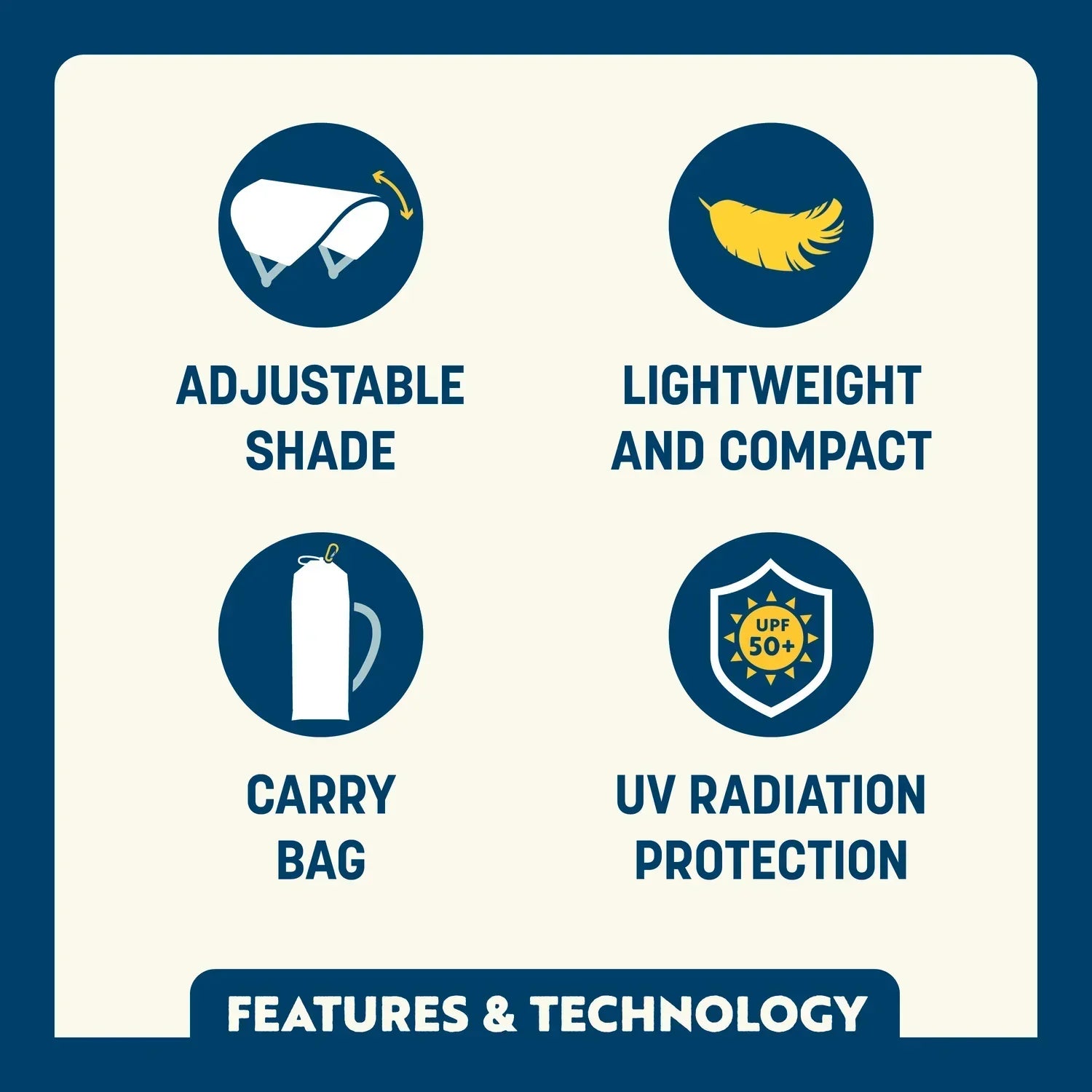 Premium All-Weather SunShade Accessory - USA Anniversary Deluxe - Choice 917 - Portable Beach Canopy with Adjustable Shade Angle Detail