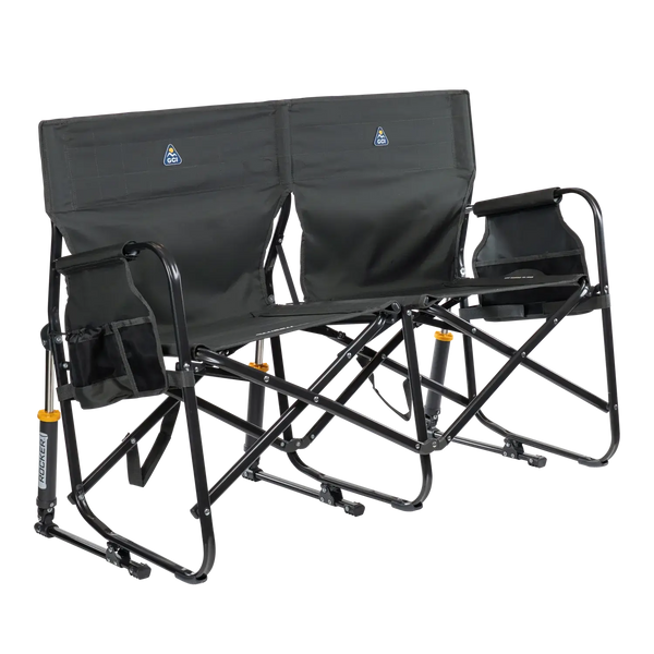 Patented Spring-Action Tandem Rocker - Choice 227 - Patented Spring-Action Rocking Chair for Camping - Dark Charcoal